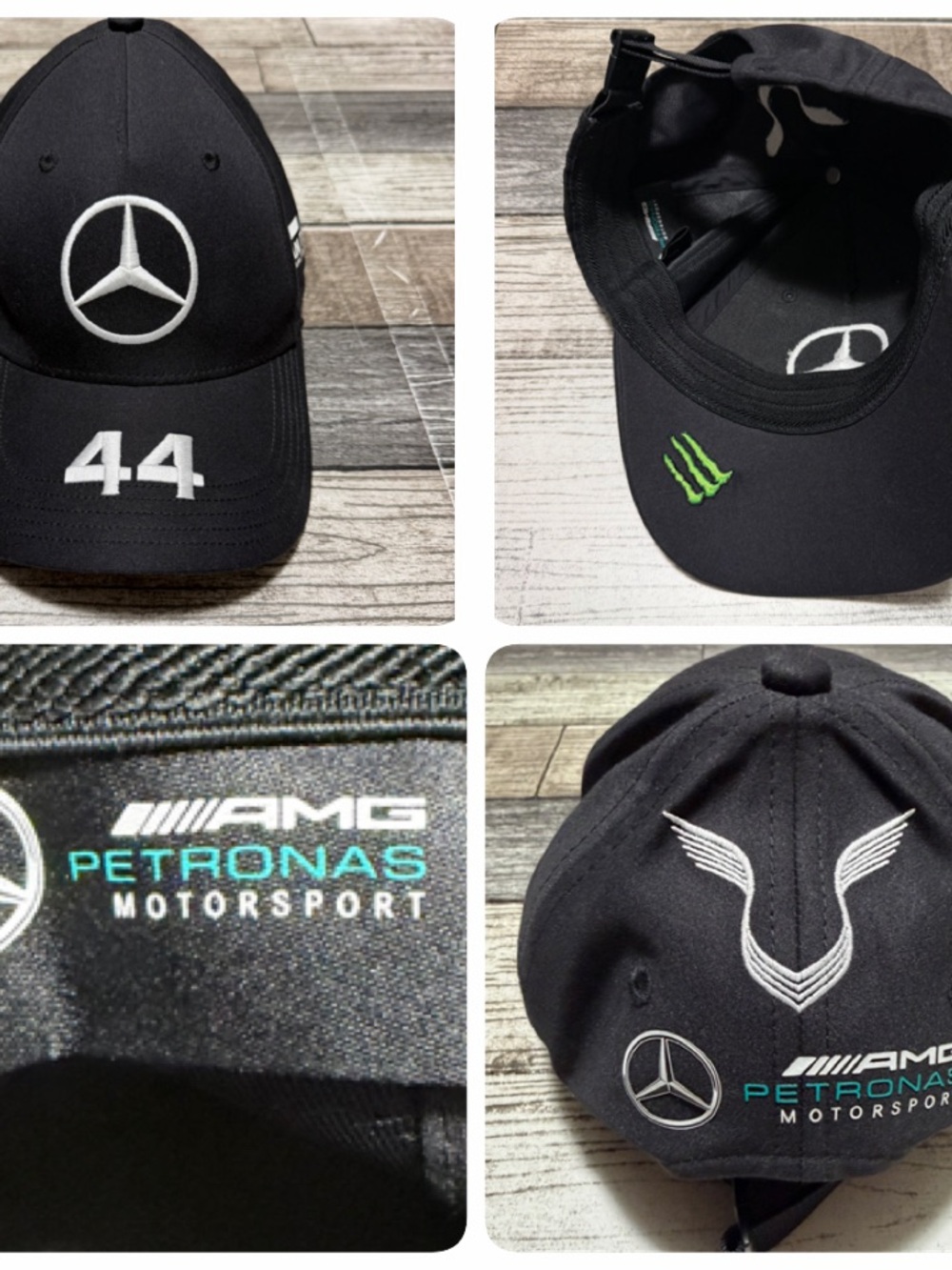 Mercedes AMG Petronas Gran Turismo Black Adjustable Curved Brim Racing Hat #44